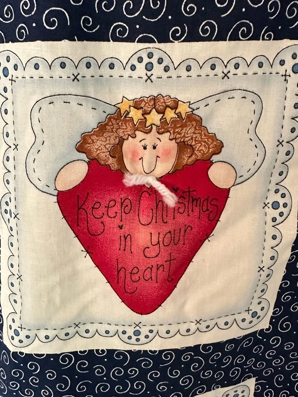 Vintage Christmas Angel Lap/Wall Quilt Fabric Panel Design Dianna Marcum Winter